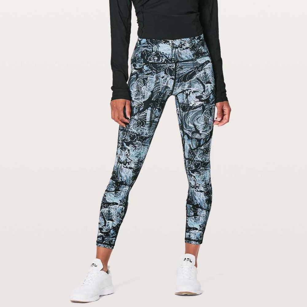 Lululemon Train Times Pant 7/8 25” Inseam Size 4 Eternal Wave Starlight Black